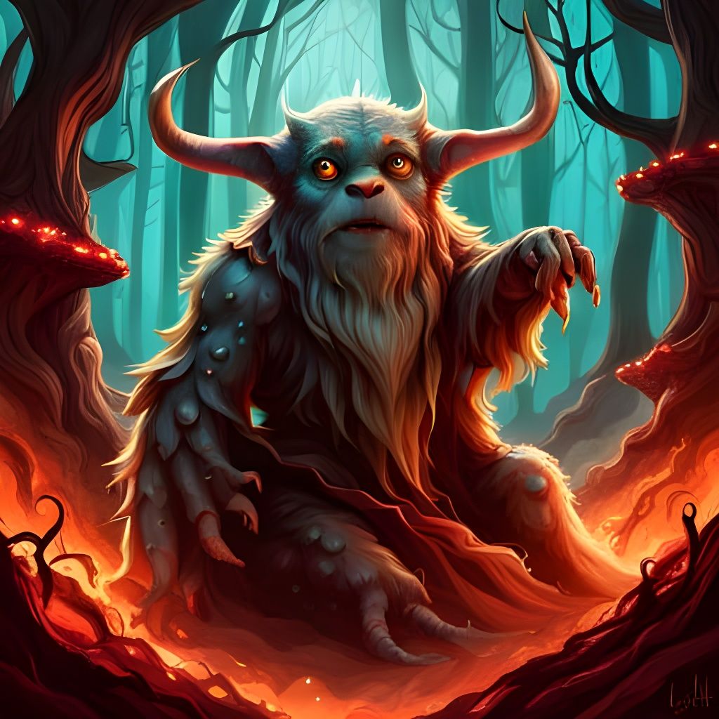 Magical Monster Creature in Enchanted Forest