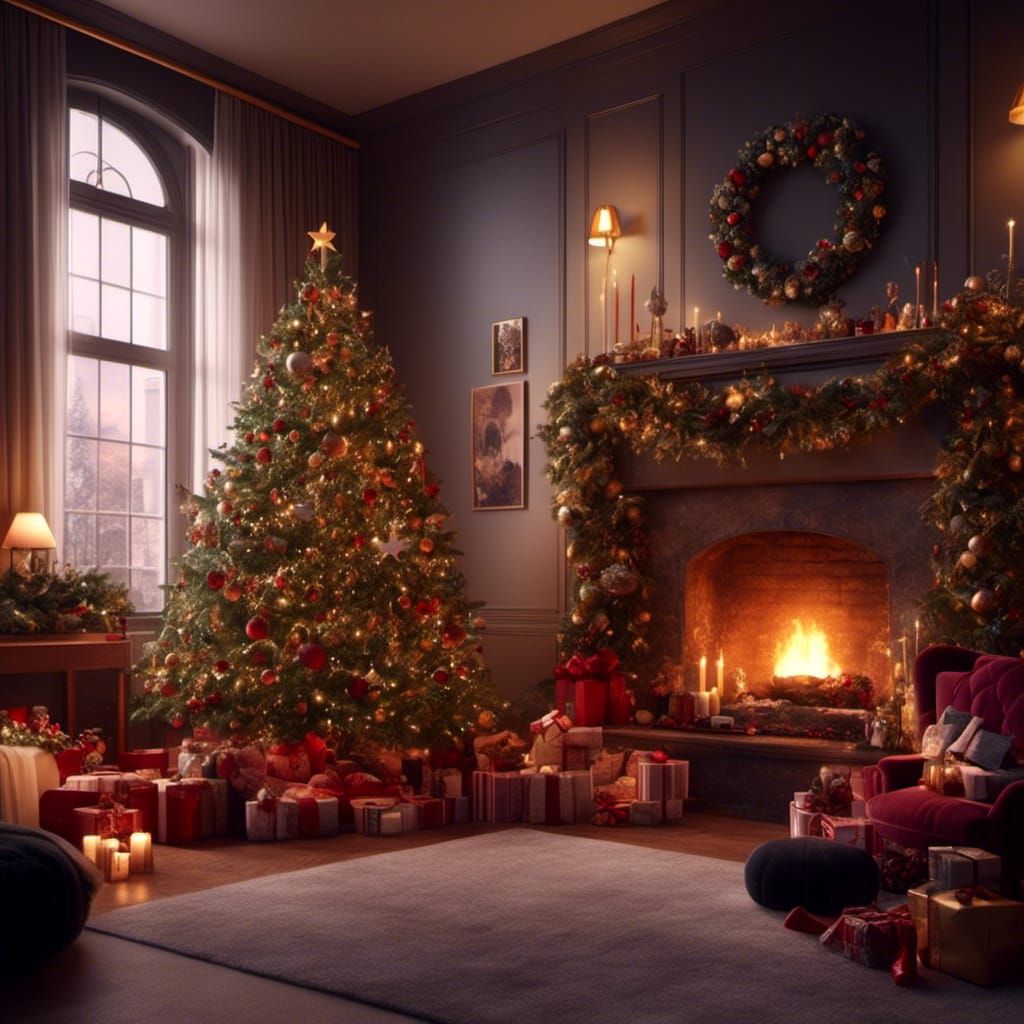 Festive Christmas Scene with Holiday Cheer