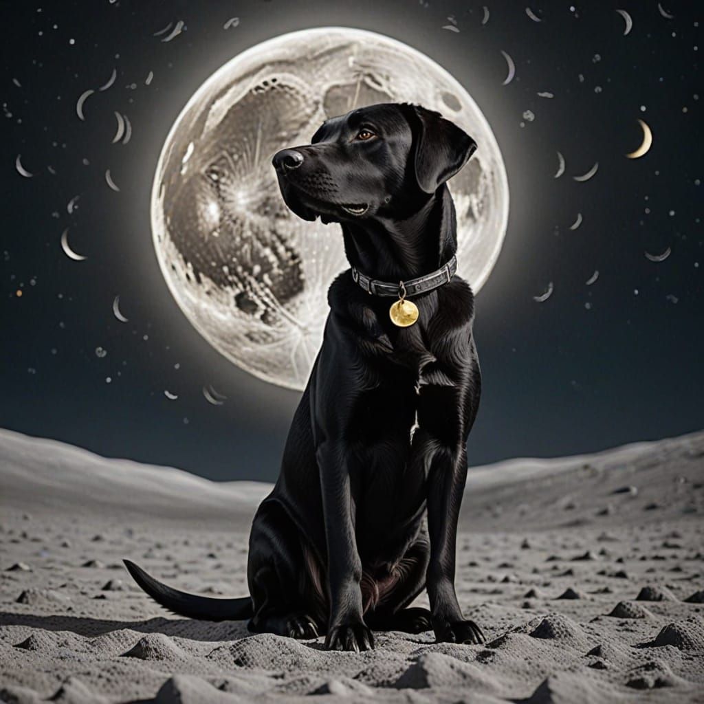Labrador Retriever on Lunar Surface