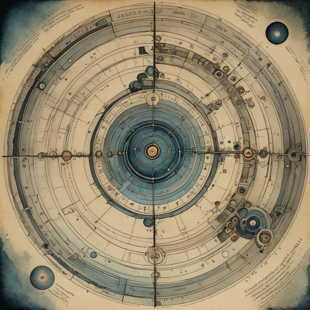 Lacan Psychoanalysis: Concentric Circles in Watercolor