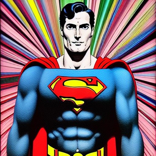 Superman in 4D Space: A Digital Pop Art Illustration