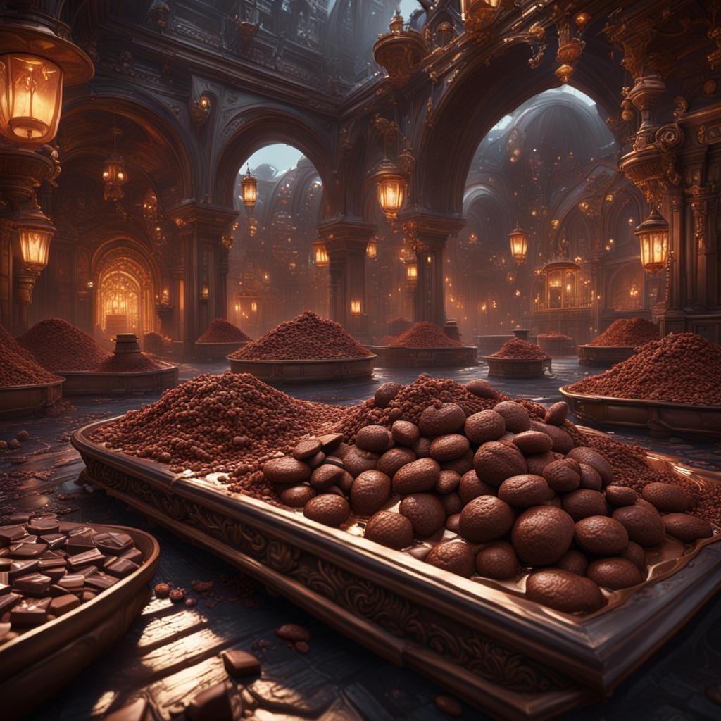 Chocolate Landscape in Detailed Matte Painting