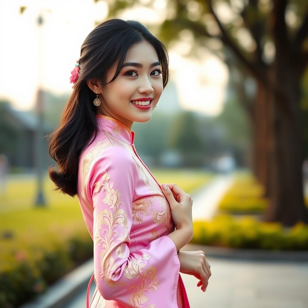 Chinese Woman in Thai Dress: Fashion Magazine Cover