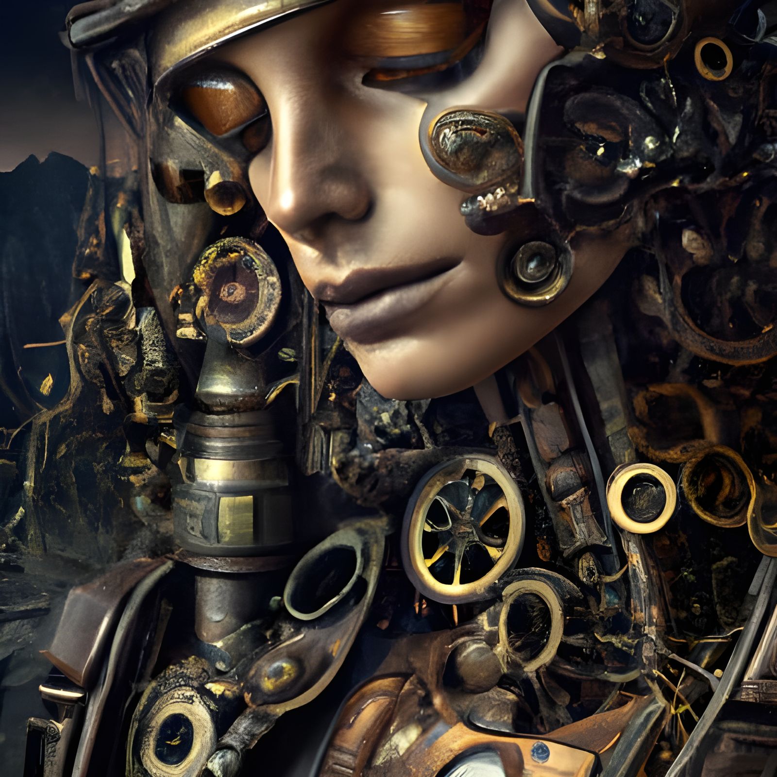 Steampunk Robot Girl: Tears and Resilience