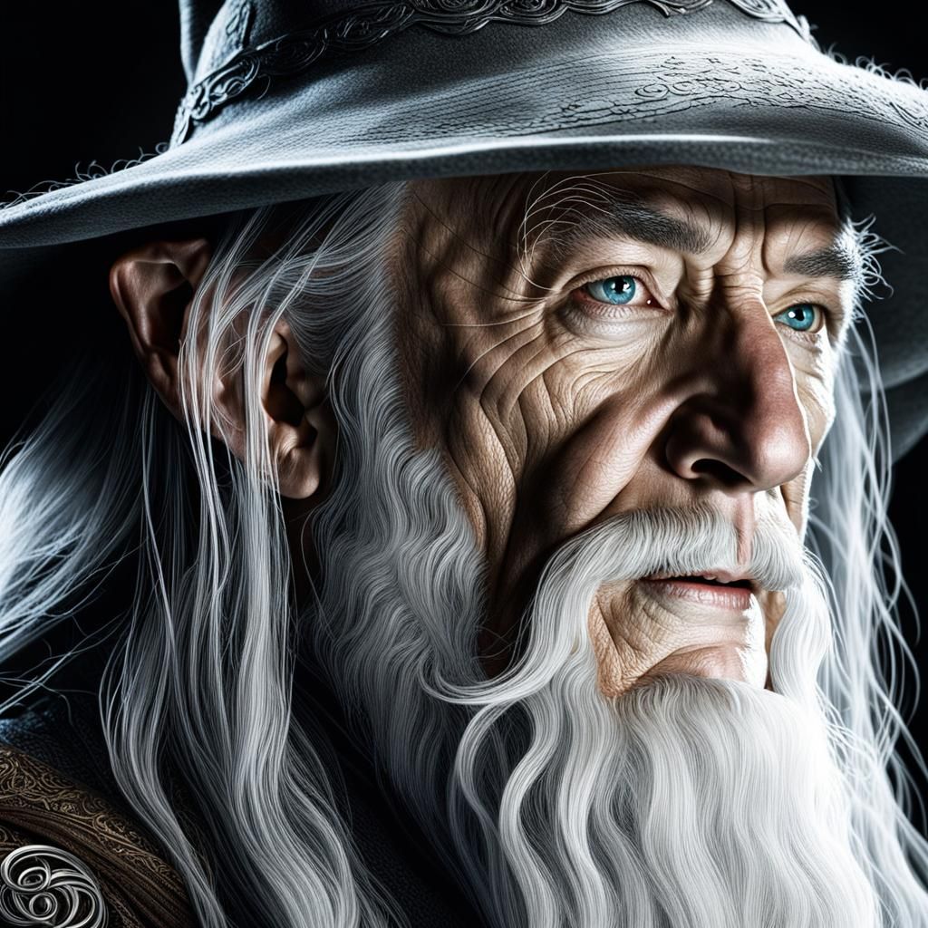Photorealistic Gandalf in Gothic Detail