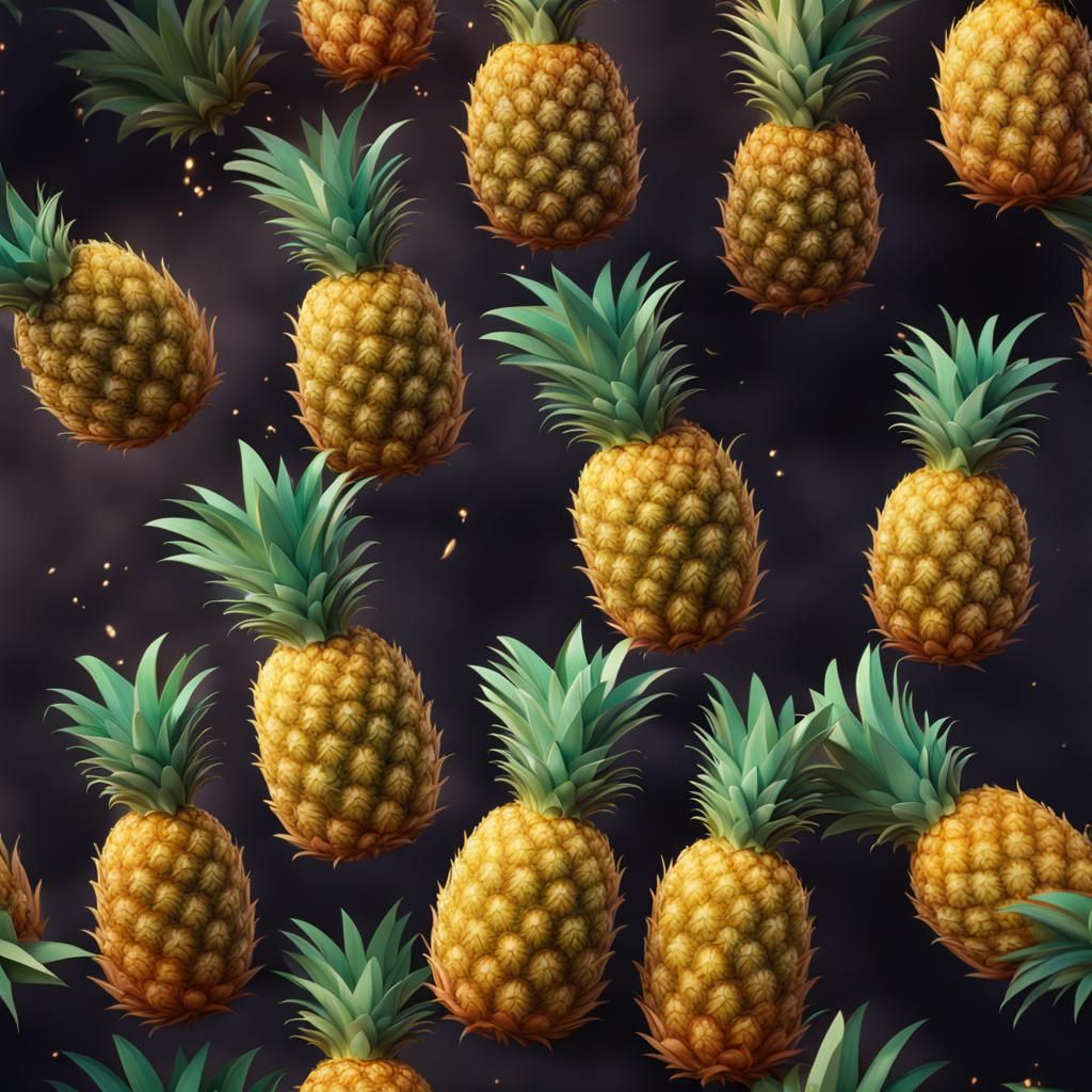 Laughing Pineapple in Detailed Matte Painting