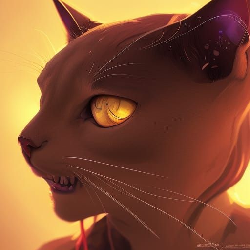 Detailed Anthropomorphic Cat Portrait in 8k