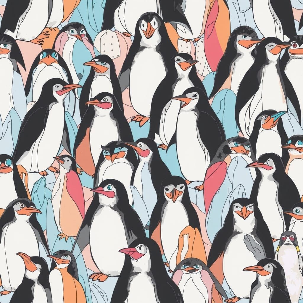 Playful Penguins in Coastal Habitat