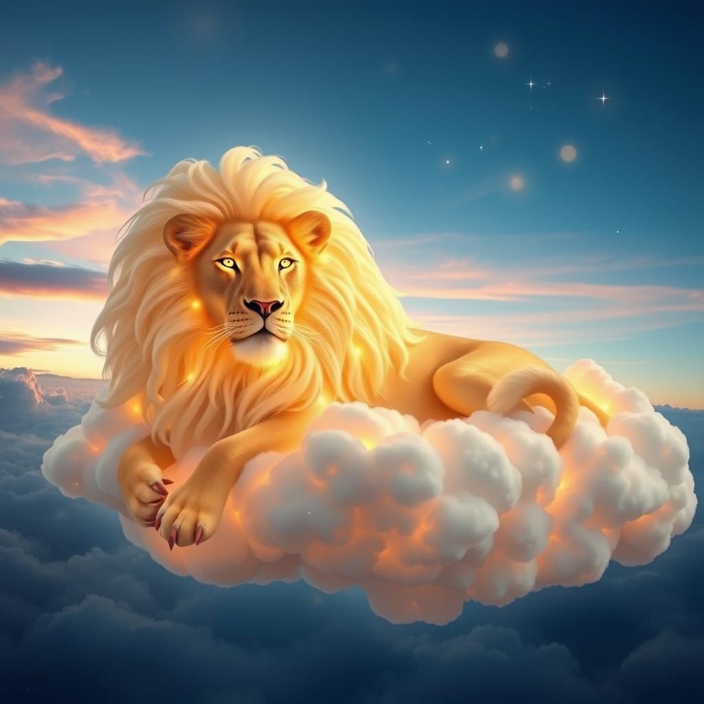 A lion in the clouds
