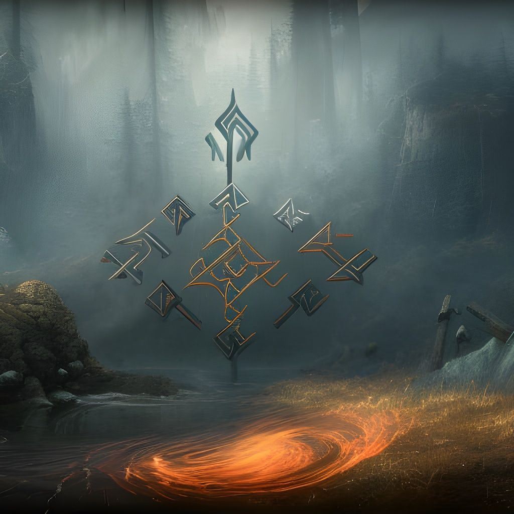 Detailed Runes Matte Painting in Deep Color