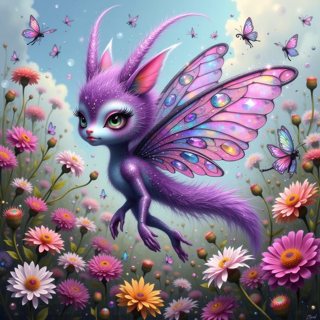 Ethereal Fairy Punk Fae with Opalescent Wings