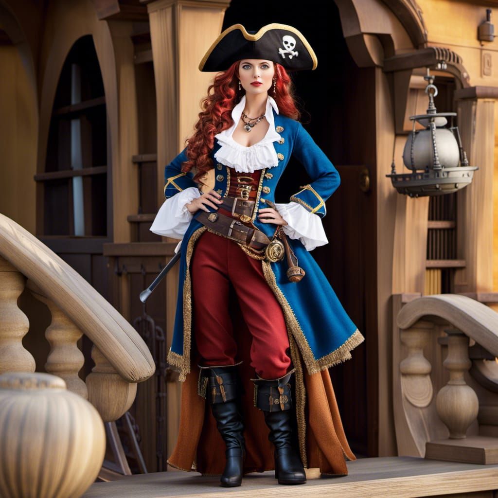 Pirate Barbie Doll on Ship, Hyperrealistic