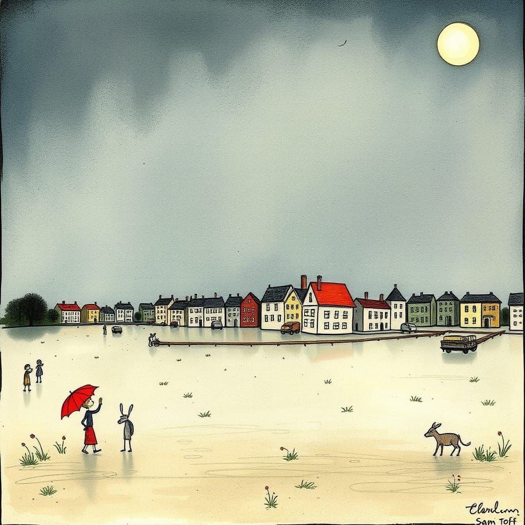 Whimsical Desert Landscape