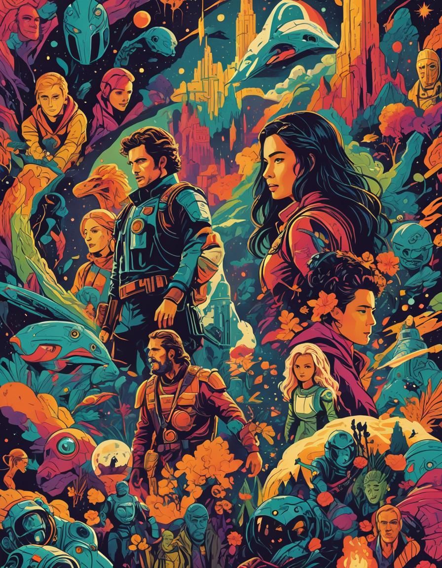Colorful Movie Posters for Fantasy, Sci-Fi, Romance