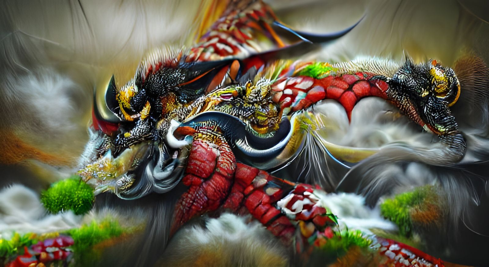 Majestic Japanese Dragon in Detailed Digital Painting