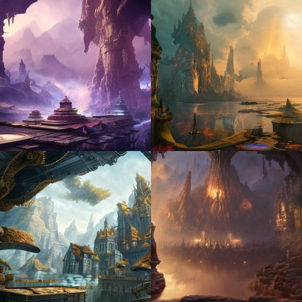 Fantastical Infinite Library in Detailed 3D