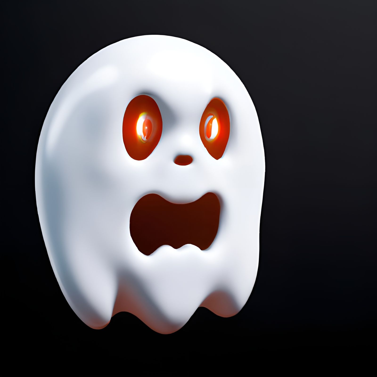Cursed Ghost Emoji in Realistic 3D Render