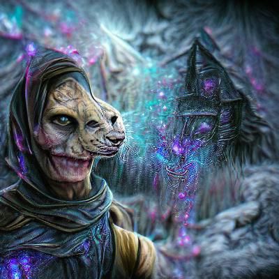 Astral Khajiit: Holographic Illustration in 8K Resolution