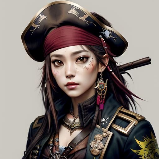 Sparrow Pirate Portrait with Intricate Details