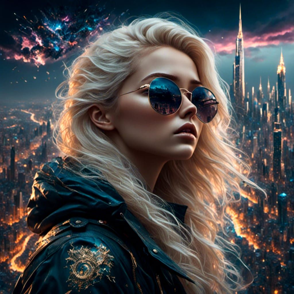 Elegant Woman in Aviator Sunglasses