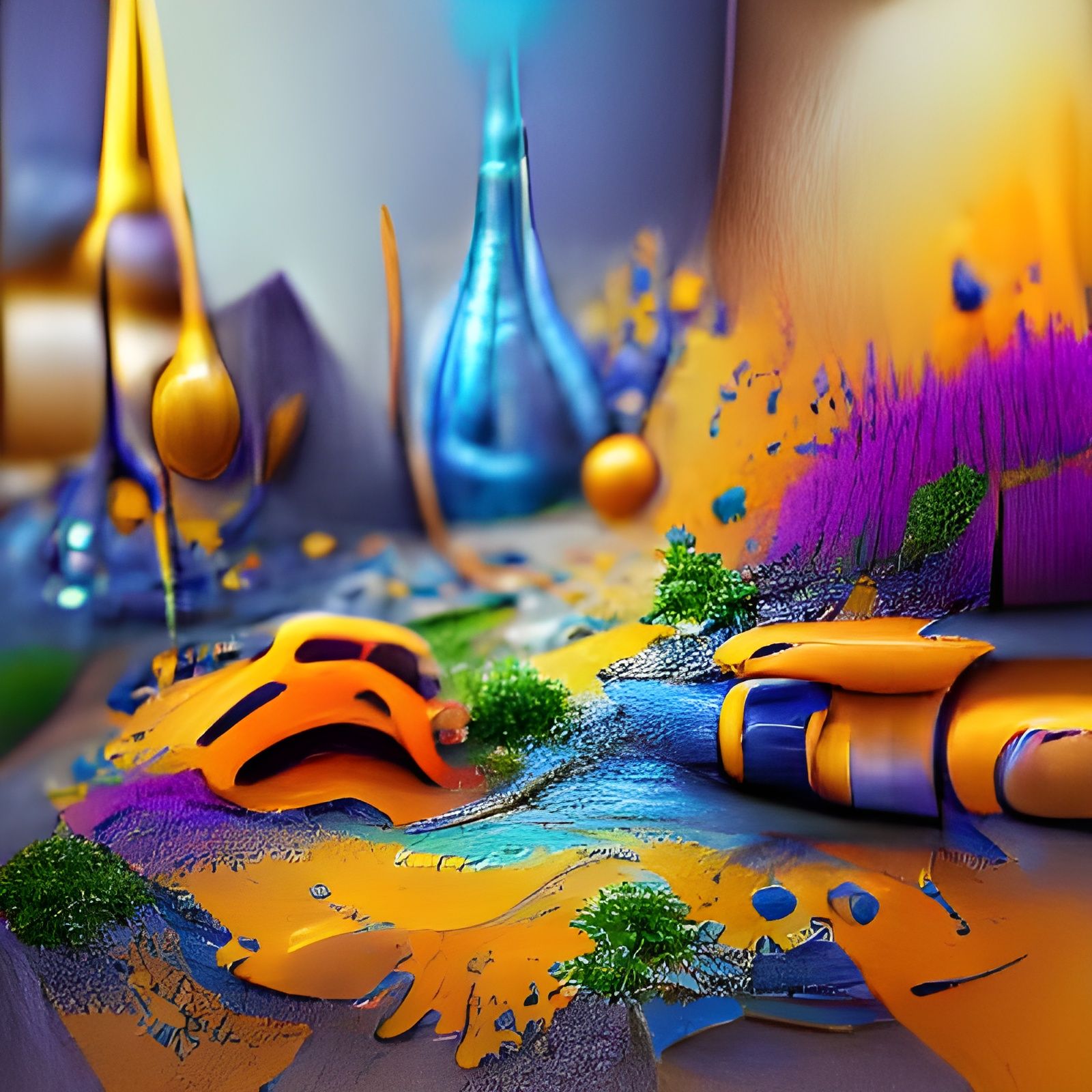 Fantastical Abstract Art in Deep Color