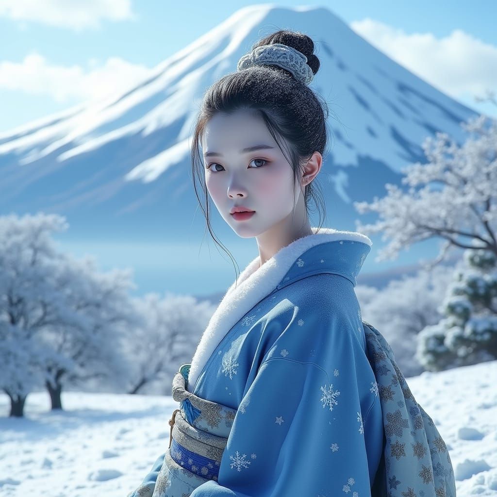Serenely Majestic Winter Goddess of Japan