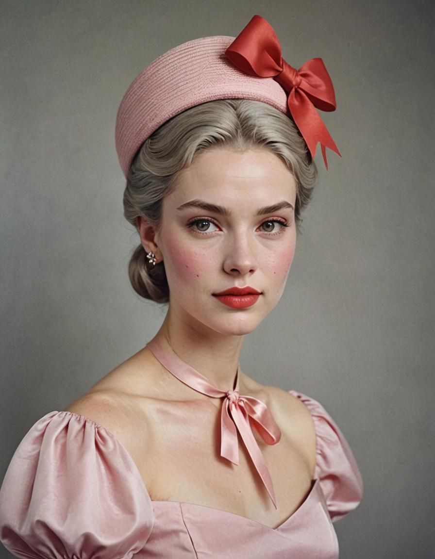 Elegant Nordic Woman Portrait with Vintage Dress and Hat