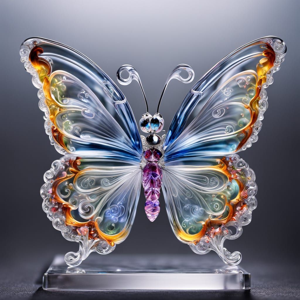 Transparent Swarovski Glass Butterfly Figurine