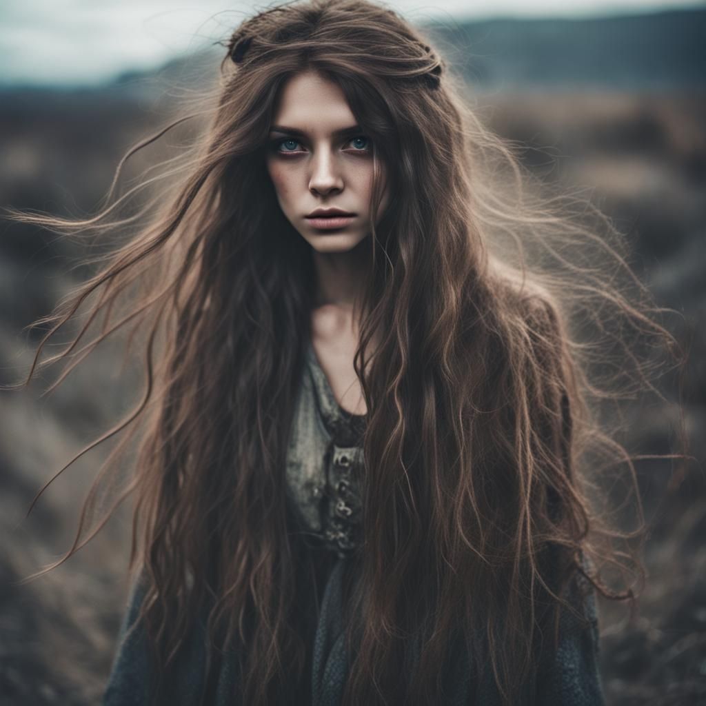 Sorceress in Post-Apocalyptic Lovecraftian Landscape