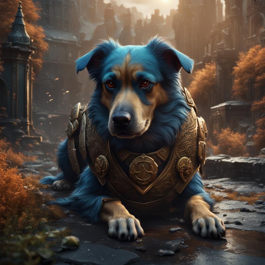 Super Sad Dog in Detailed Matte Painting