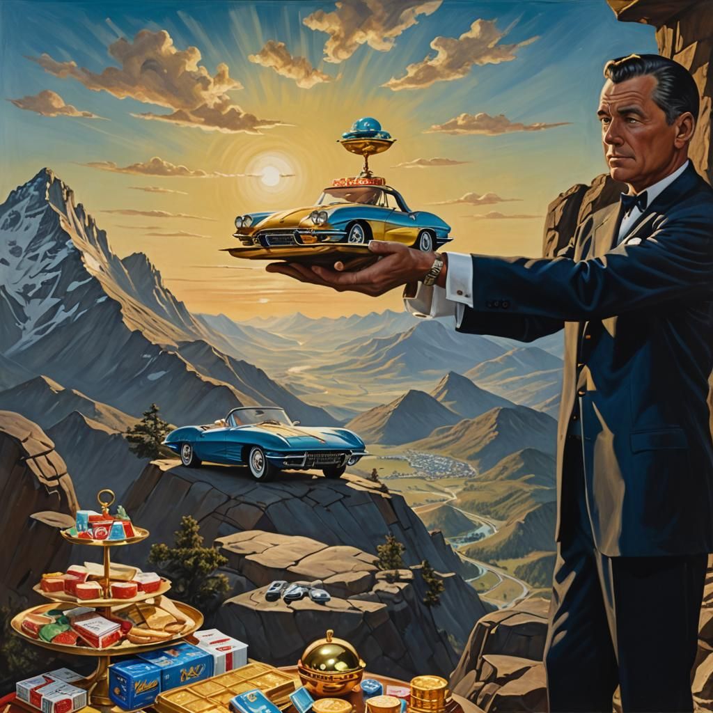 Opulent Still Life: Butler's Mountain Feast in Oil