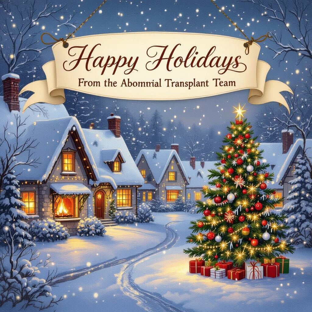 Festive Christmas Village with Holiday Banner