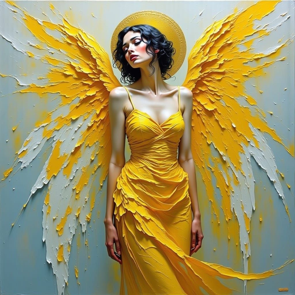 Angel in Vibrant Impasto Style