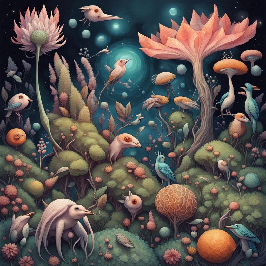 Whimsical Flora and Fauna at Multiverse End