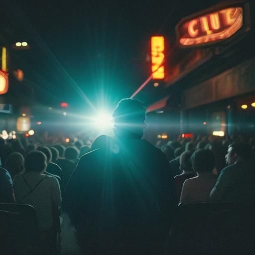 Jerry Seinfeld Stand-Up in Dimly Lit Comedy Club