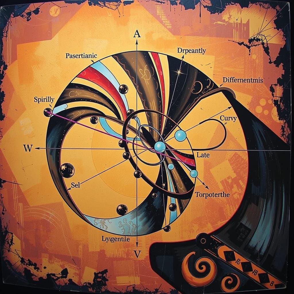 Abstract Geometric Curves and Spirals Collection