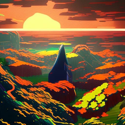 Iroquois Sky-Woman Turtle Island in Anime Style