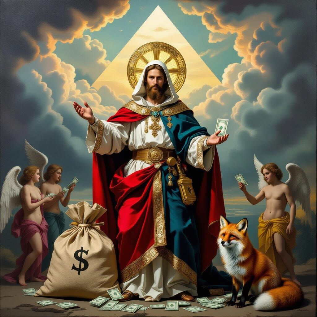 Baroque Saint with Modern Twist, Dramatic Lighting