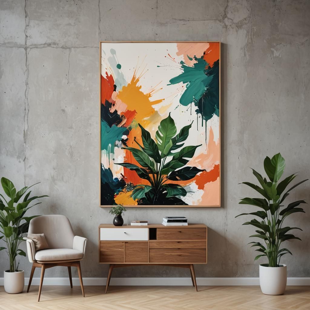 Abstract Art Presentation Mockup in Hyperrealistic Style