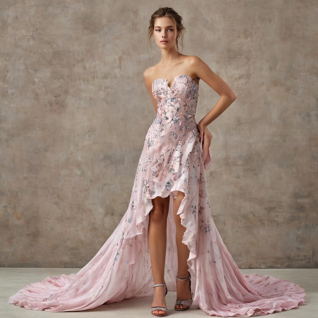 top model with a beautiful dress