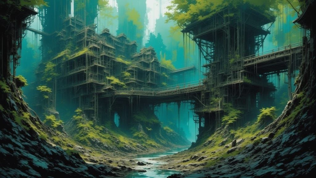 Lush Jungle Envelops Ancient Alien Factory