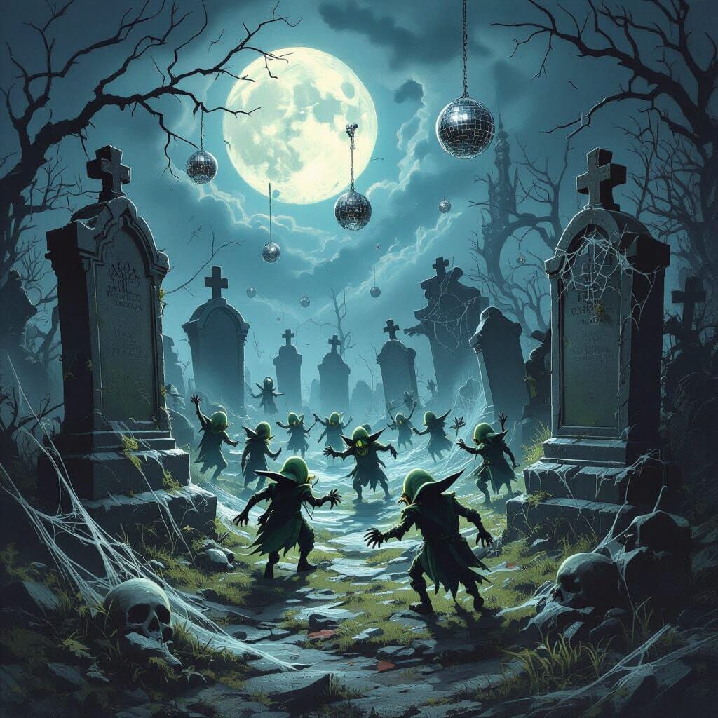 Goblins Haunt Haunted Nightclub Graveyard in Dark Fantasy St...