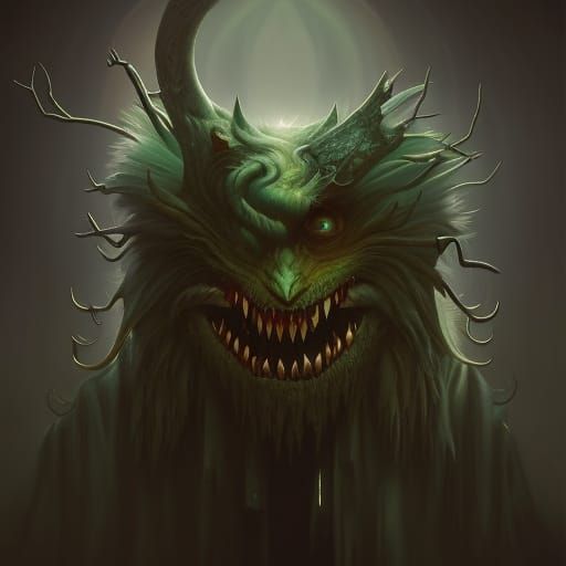 Eerie Bogeyman Portrait in Dark Fantasy Surrealism