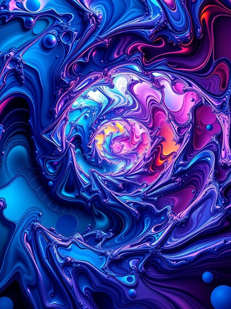 Vortex Attractor in Fractal Environment: Generative Art