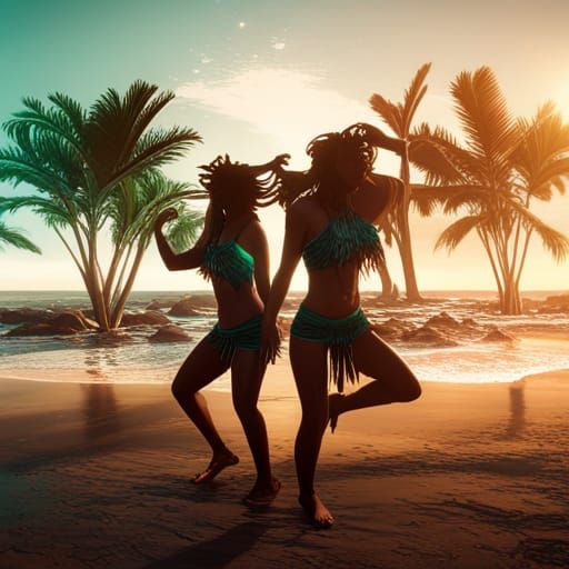 Reggae Beach Party: Detailed Fantasy Concept Art