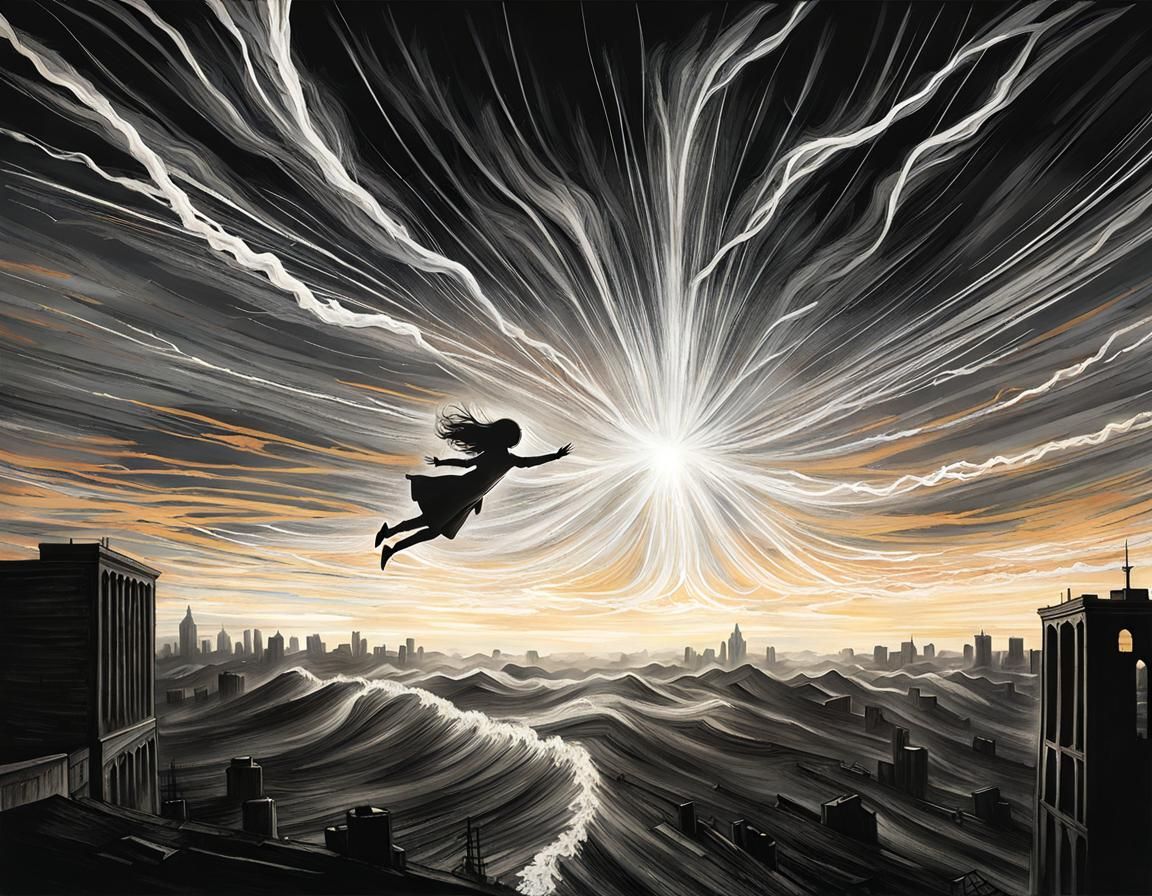 Trying to escape nature's fury