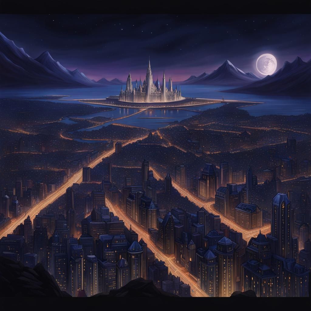 Hyperrealistic Velaris Cityscape at Night