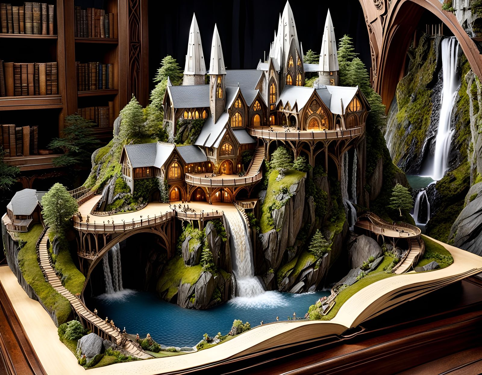 A 3D pop-up book of Rivendell