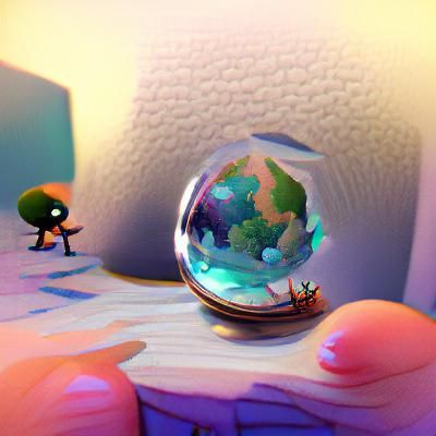 Miniature World Trapped Inside a Crystal Ball
