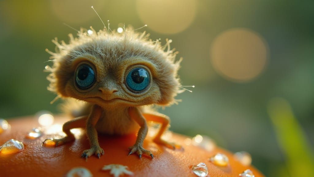 Tiny Fairy with Electric Blue Eyes